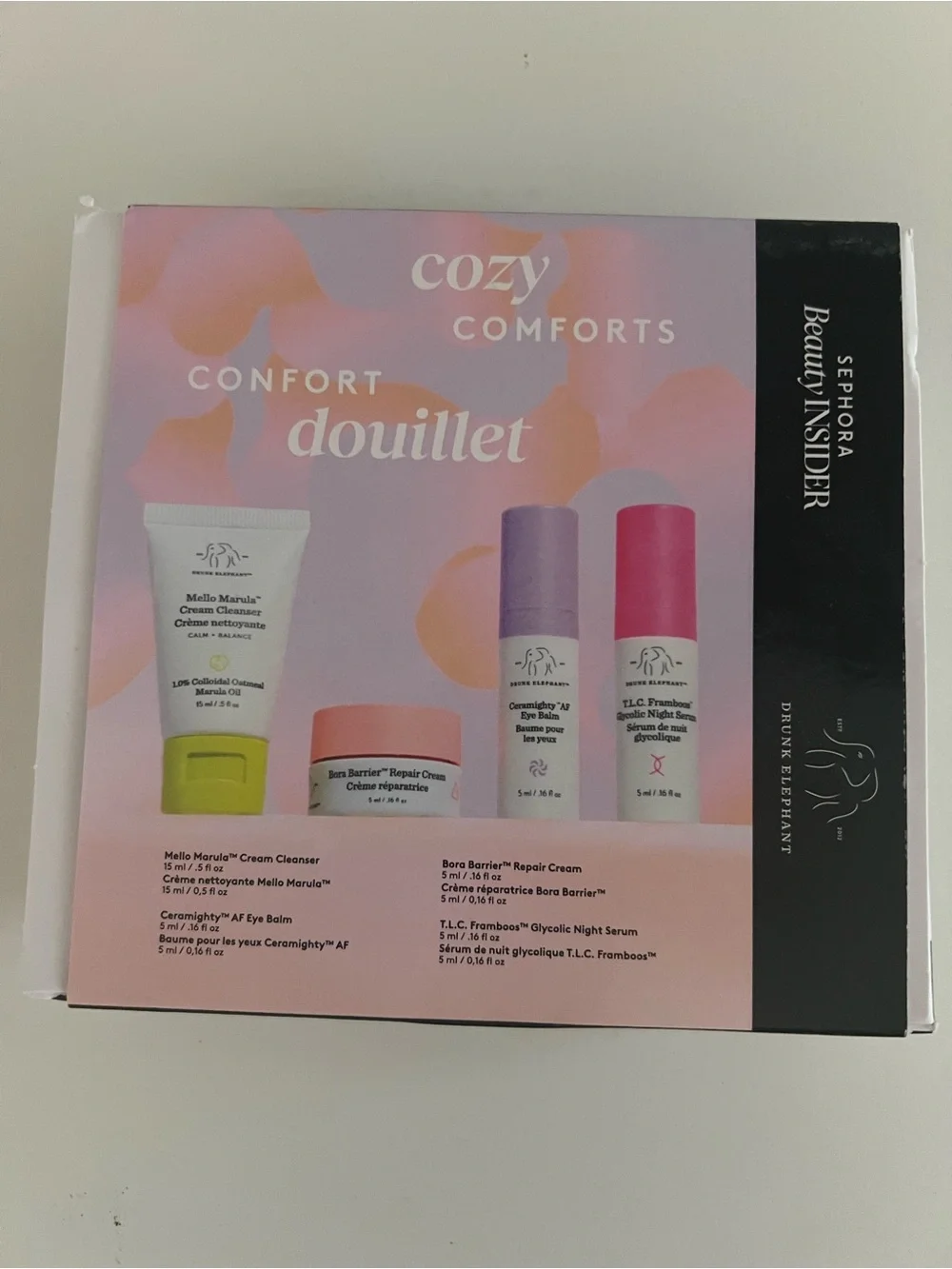 NWT Sephora Drunk Elephant Cozy Comforts Set - 4 piece